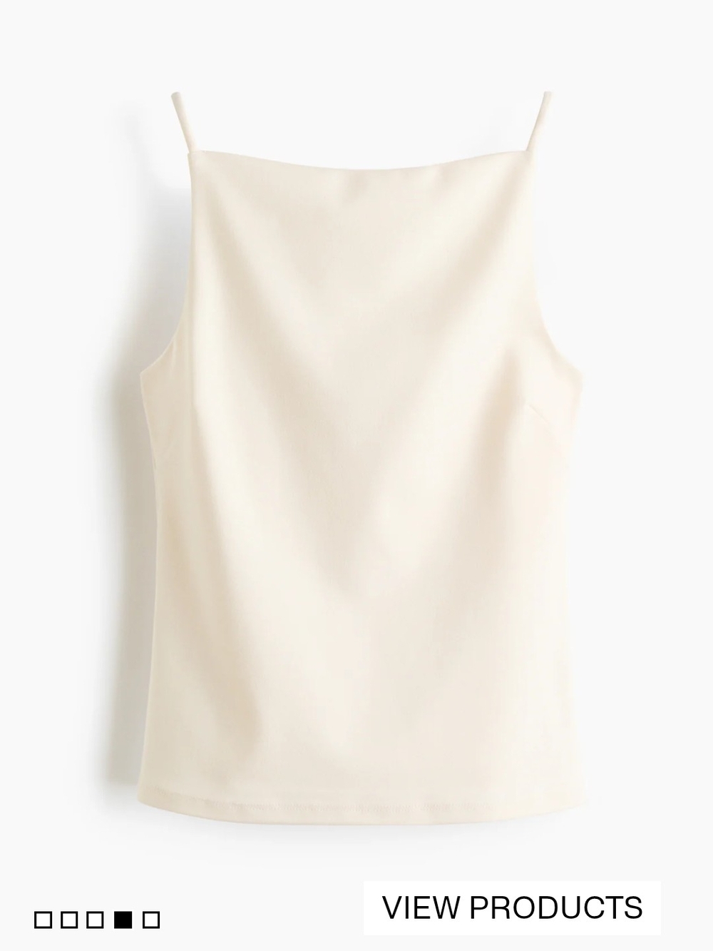 Women's Cream Spaghetti Strap Shell Top NWOT